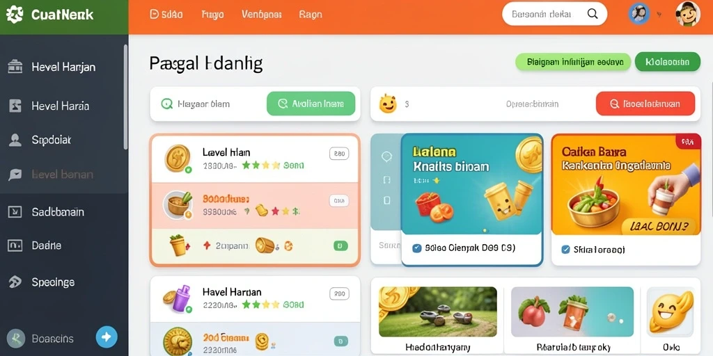 Tampilan awal game yang menarik dan colorful.
